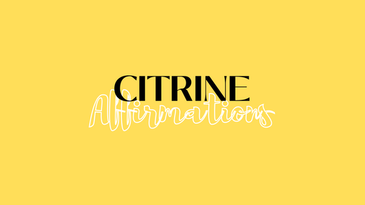 image of a blog post cover about citrine crystal affirmations by dumi's crystals
