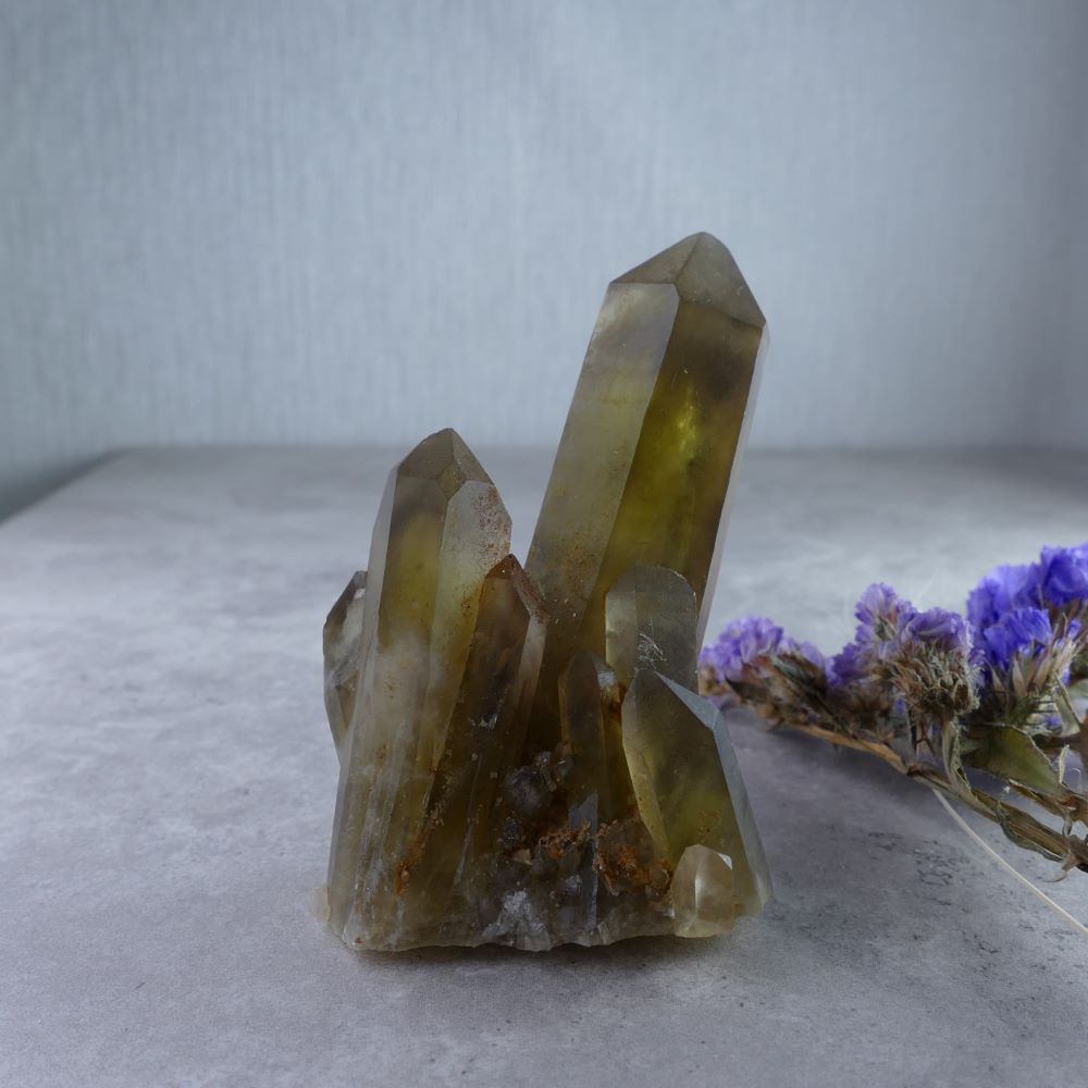 Embrace Inner Peace with Dumi's Crystals (7cm x 4.3cm x 2.7cm, 91g). Smoky Quartz Sanctuary Cluster in rich hues promotes grounding & positive change.