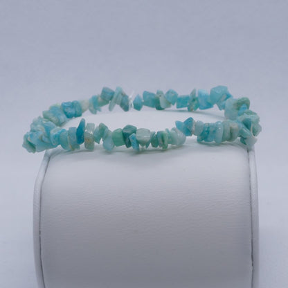 Dumi's Crystals Amazonite Chip Bracelet: Handcrafted with genuine Amazonite chips, promoting tranquillity and well-being.