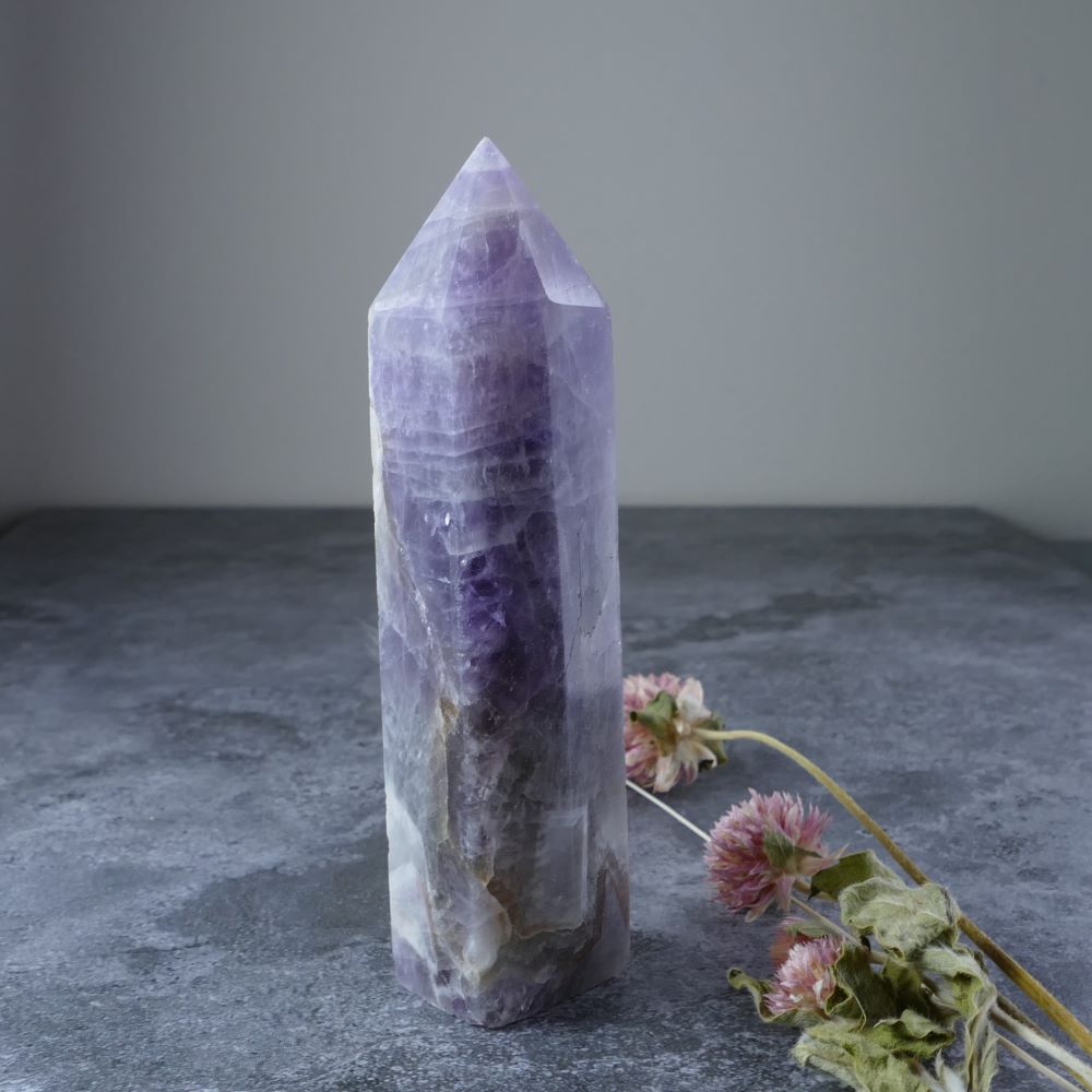 Crystal Magic for Altars & More: Dumi's Crystals Chevron Amethyst Towers. Enhance energy & promote balance (10.2cm x 2.5cm x 2.5cm).