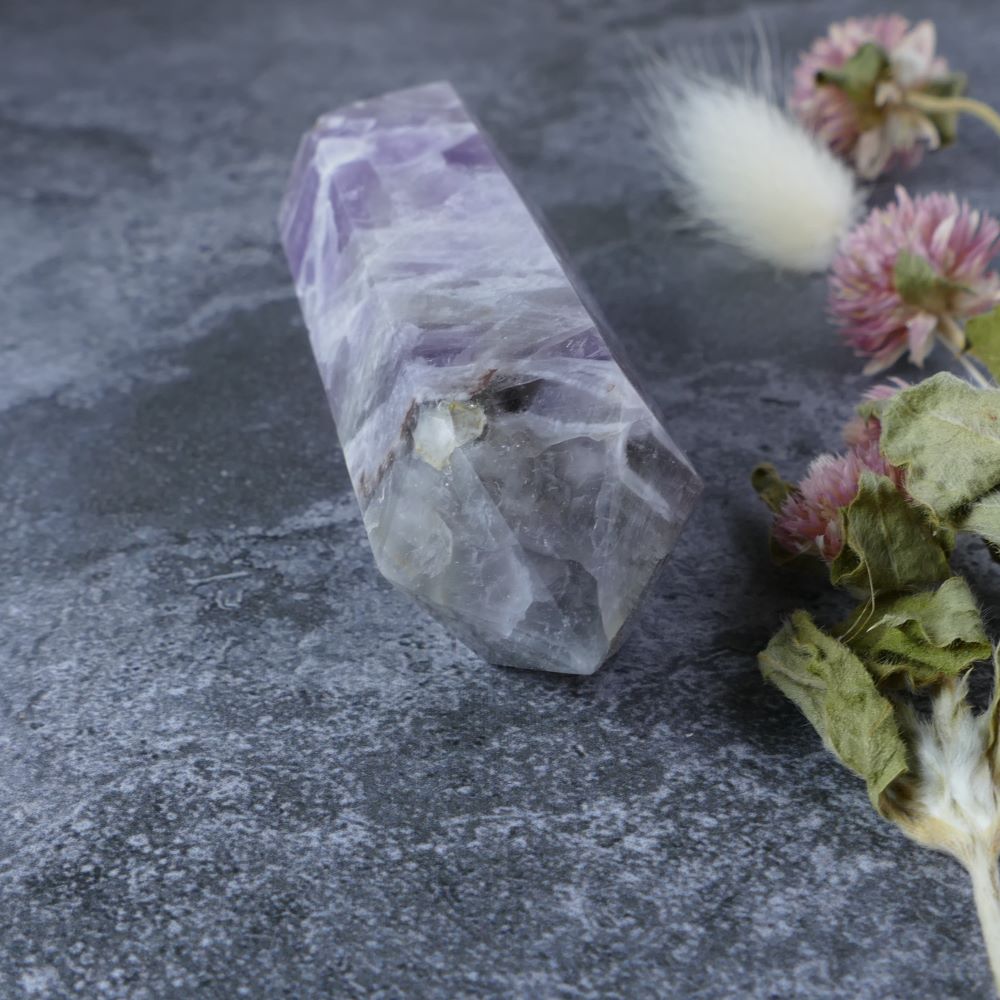 Amethyst & Quartz Tower (7.6cm): Healing, Balance & Growth