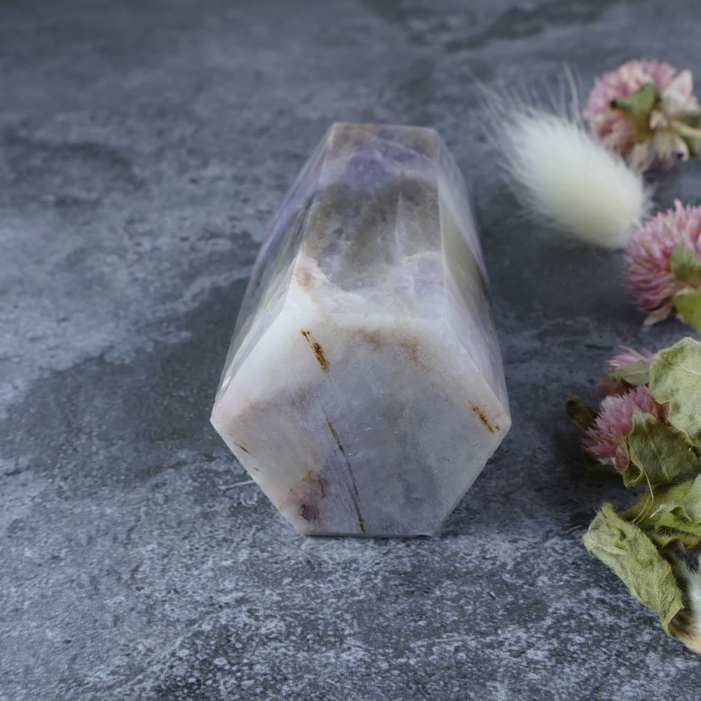 Amethyst, Smoky Quartz & White Quartz Tower | Balance, Growth & Peace