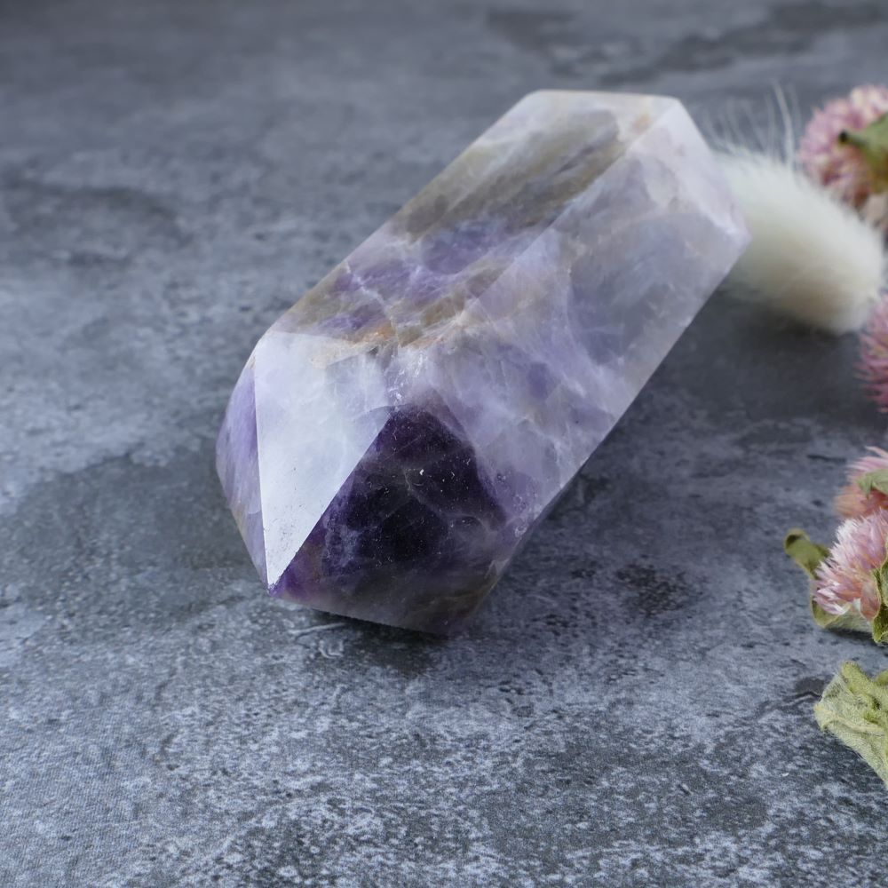 Amethyst, Smoky Quartz & White Quartz Tower | Balance, Growth & Peace