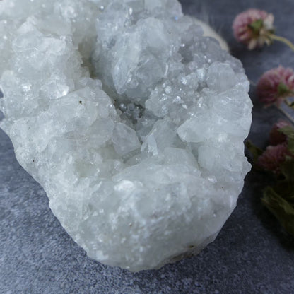 Crystal for Home Decor (Apophyllite Cluster): Dumi's Crystals (450g). Invites serenity & positive energy (Approx 9cm wide). 