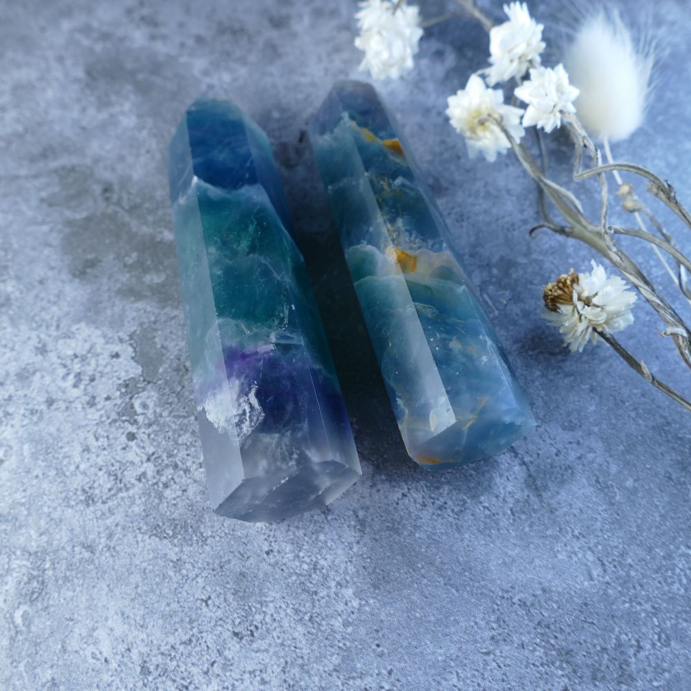 green fluorite towers by dumi's crystals