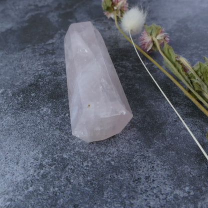 Rose Quartz for Healing (Minor Imperfections): Dumi's Crystals Tower (87g). Promotes love, compassion & inner peace. Each unique piece empowers. 