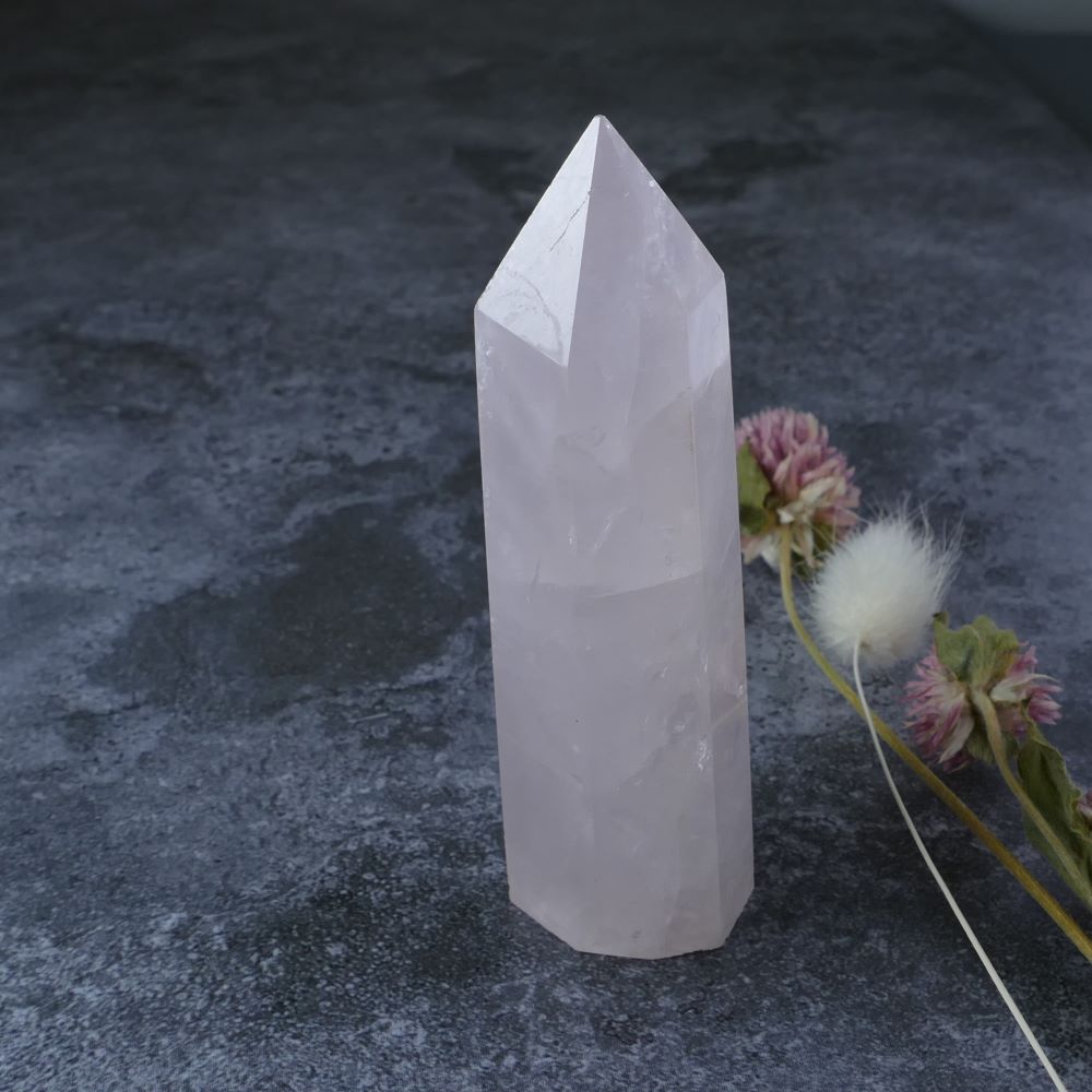 Embrace Authenticity (Rose Quartz): Dumi's Crystals Tower (Sold As-Is). Fosters self-love & emotional well-being. Natural beauty with a story.