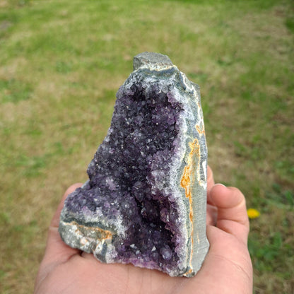 Dumi's Crystals | Amethyst Cluster | Place this Amethyst Cluster (9 x 7.6 x 7.6cm) over your crown chakra during meditation or healing practices. Amethyst is believed to activate the crown chakra, promoting spiritual awareness.