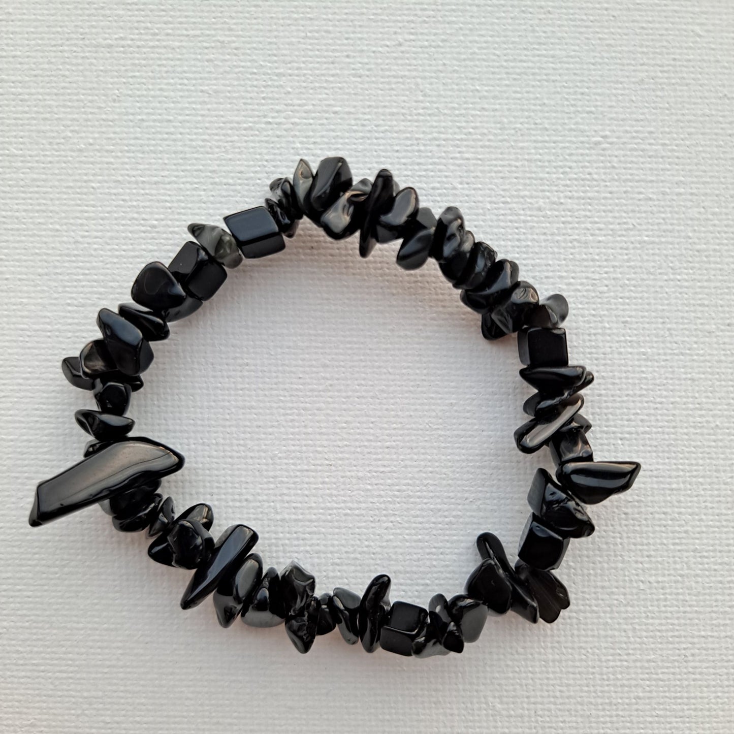 black obsidian handmade bead bracelet dumiscrystals