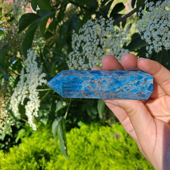 Blue Apatite Tower (6-10cm) | Voice, Creativity, Manifestation