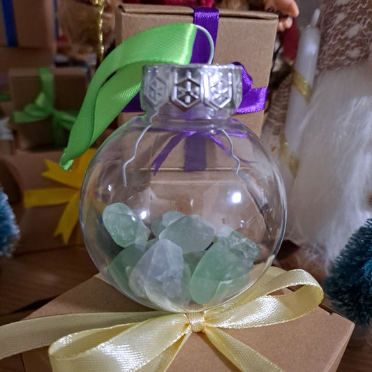 fluorite crystal christmas tree decorations bauble dumi's crystals