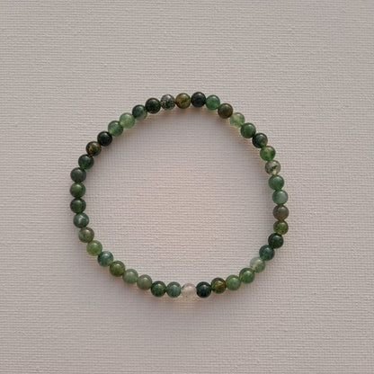 moss agate handmade bead bracelet dumiscrystals