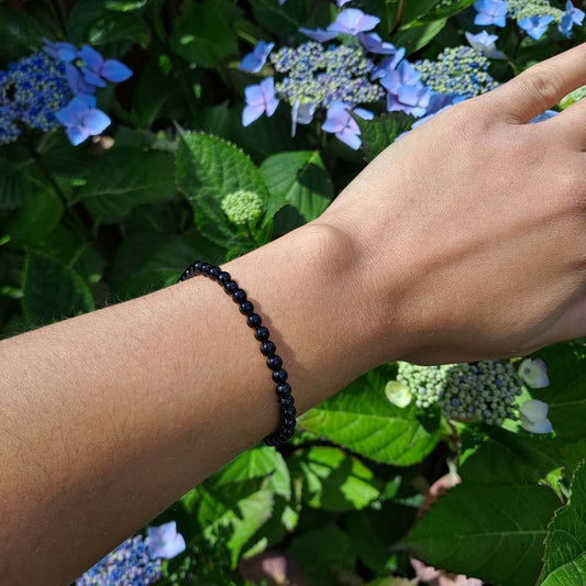 black onyx handmade bead bracelet dumiscrystals