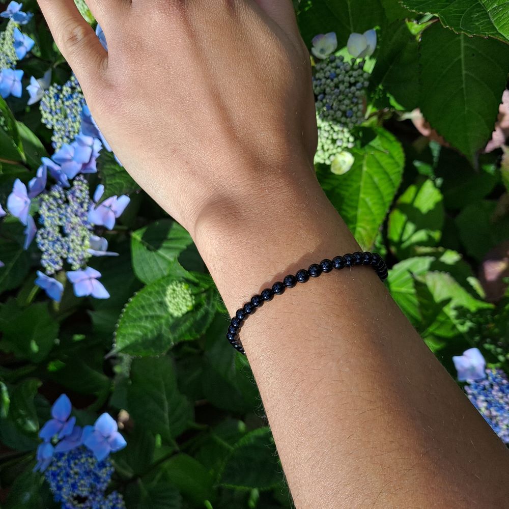 black onyx handmade bead bracelet dumiscrystals