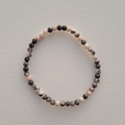 pink zebra jasper handmade bead bracelet dumiscrystals