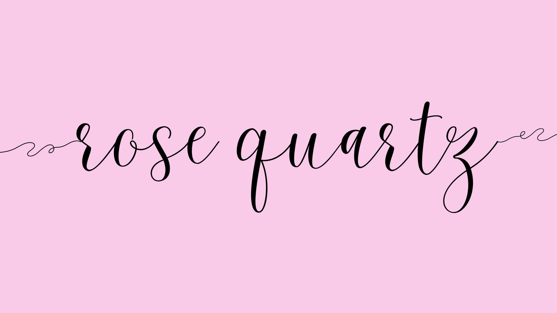 blog post banner about rose quartz by dumi's crystals