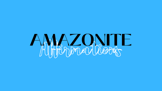 blog post cover about amazonite affirmations by dumi's crystals