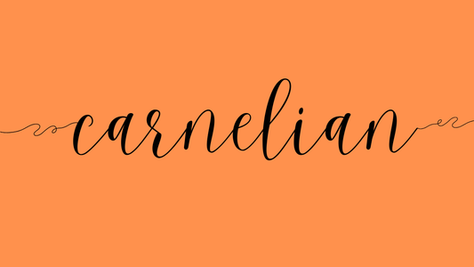 the world carnelian on an orange background