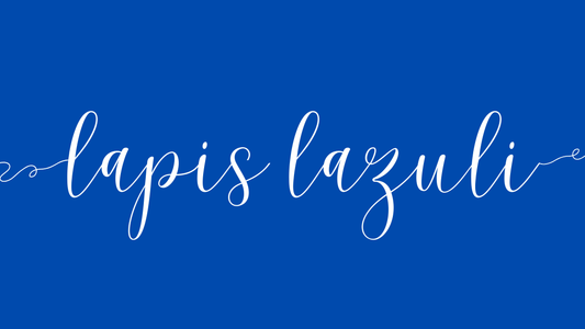 the word lapis lazuli on a blue background