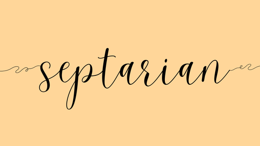 the word septarian on orange background