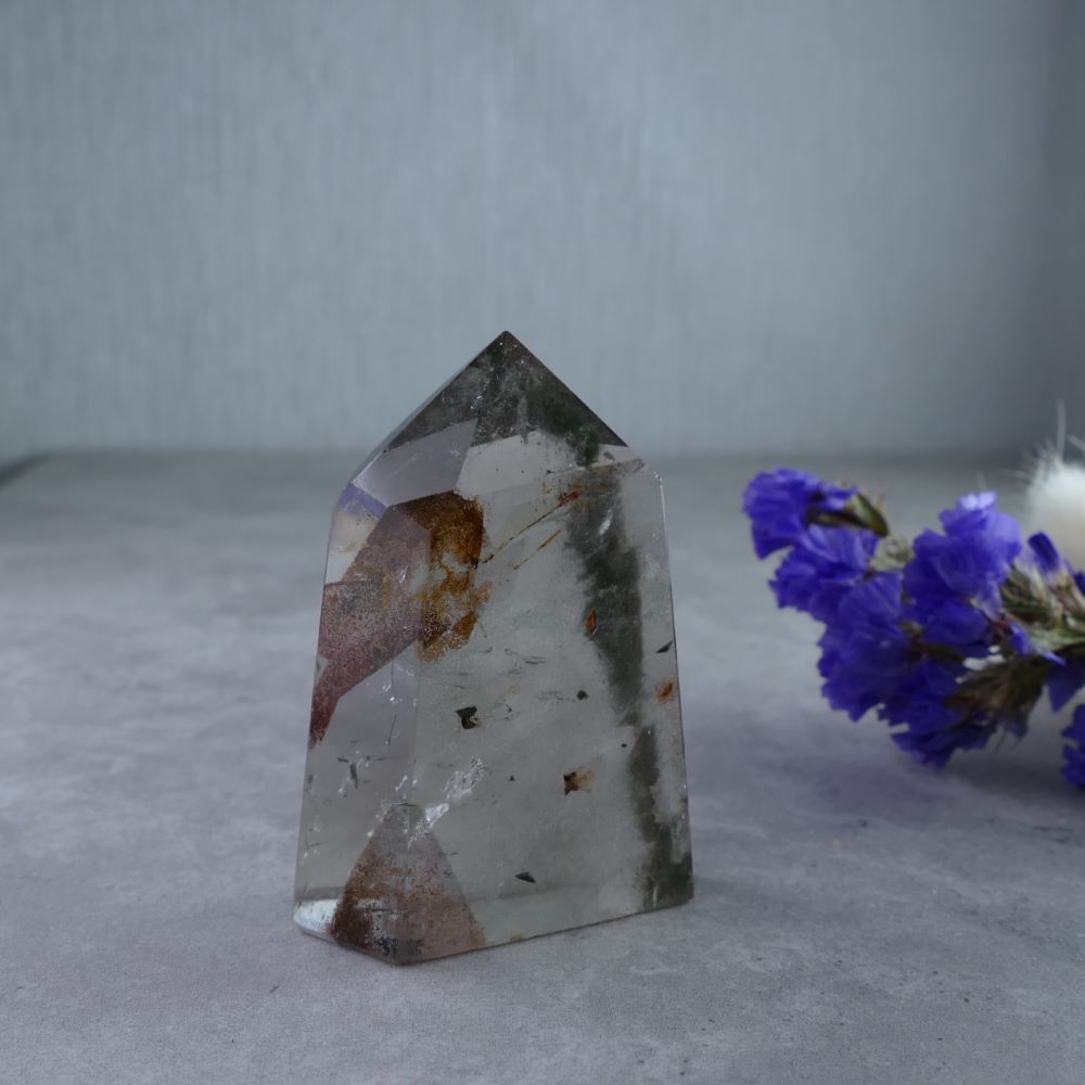 Miniature Garden in Crystal - Dumi's Crystals (5.2cm). Explore the enchanting world within this Garden Quartz tower.