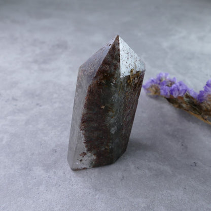 Nature's Wonder in Crystal Form - Dumi's Crystals (5.5cm). Powerful Garden Quartz tower (3cm x 1.6cm) with captivating inclusions. A source of concentrated energy.