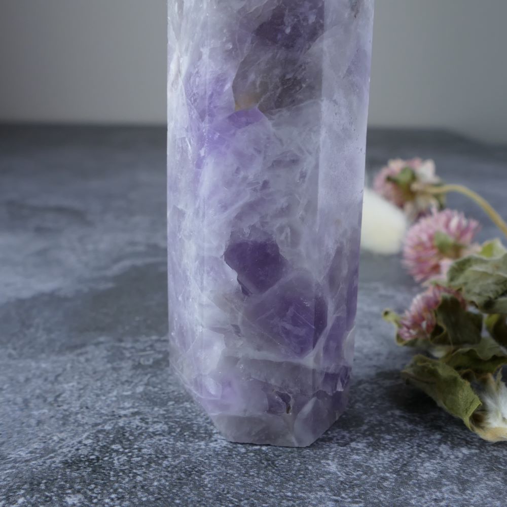 amethyst and quartz tower details