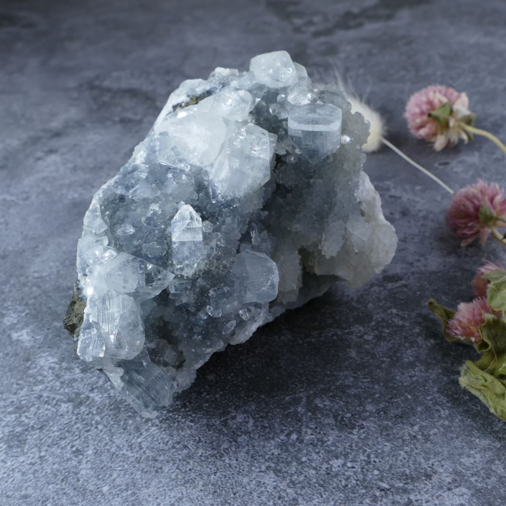 Gift of Spiritual Growth (Large Apophyllite & Chalcedony): Dumi's Crystals. Fosters self-discovery & awareness (Approx 6.5cm wide). Ideal for a friend. 