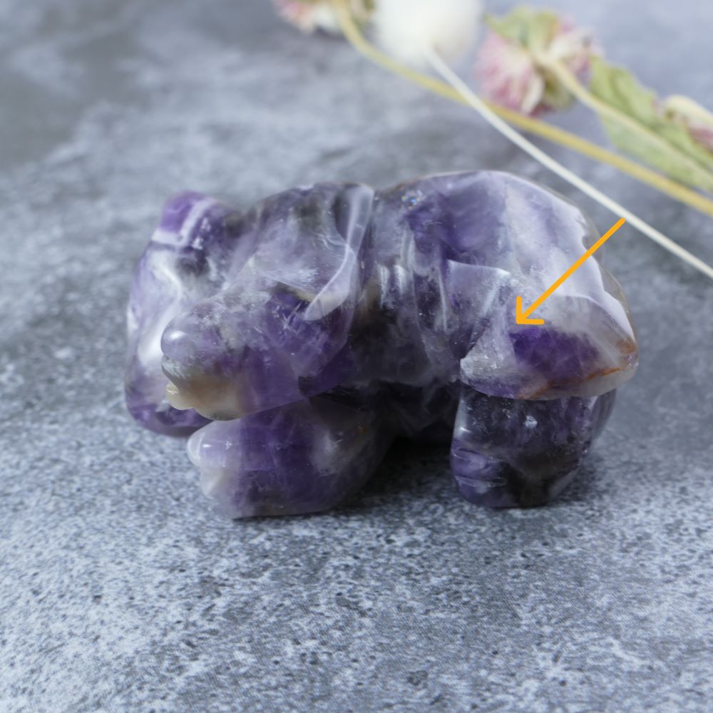 Chevron Amethyst bear figurine, a beautiful addition to your crystal collection or a thoughtful gift for someone special. 