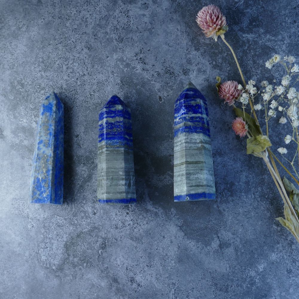 Lapis Lazuli Crystal for Home Decor - Elevate your space with a beautiful Lapis Lazuli tower. Known for its calming energy and connection to the celestial realm. Creates a peaceful atmosphere.