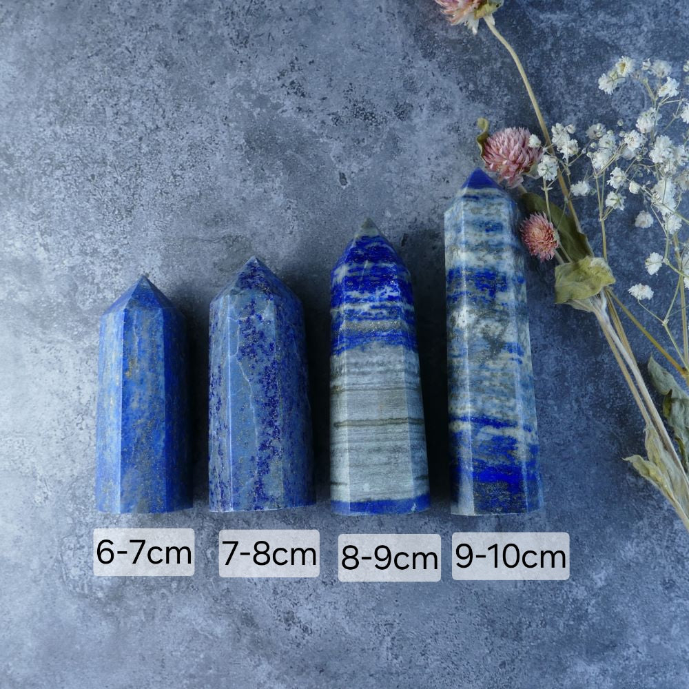 multi size lapis lazuli towers by dumi's crystals 