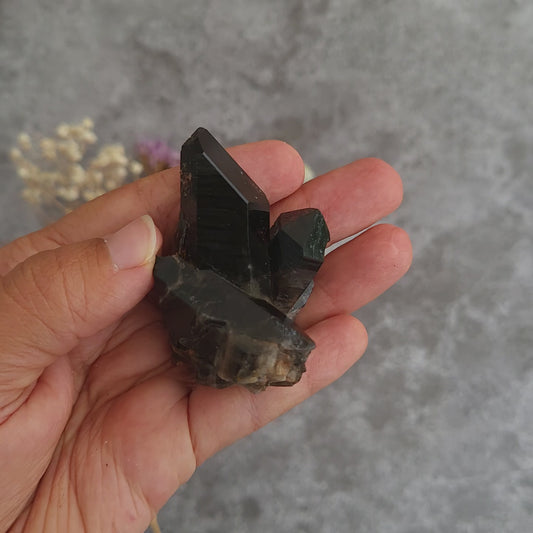 Irradiated Black Quartz Cluster #2 | Grounding, Protection & Strength
