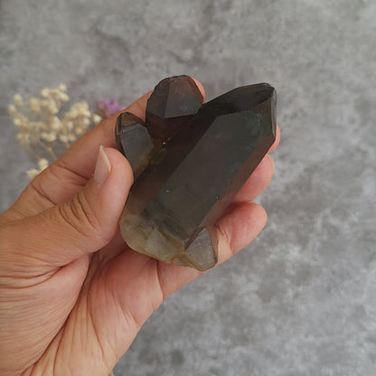 Irradiated Smoky Quartz Cluster #5 | Grounding, Protection & Balance