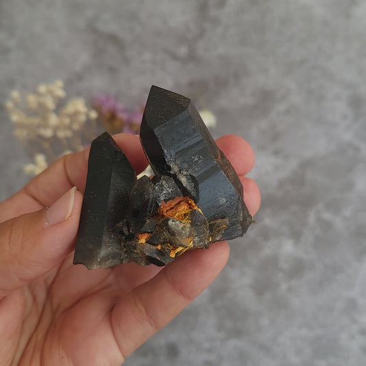 Irradiated Black Quartz Cluster #5 | Protection, Grounding & Balance