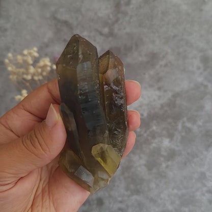 Irradiated Smoky Quartz Cluster #4 | Grounding, Release & Earthy Balance