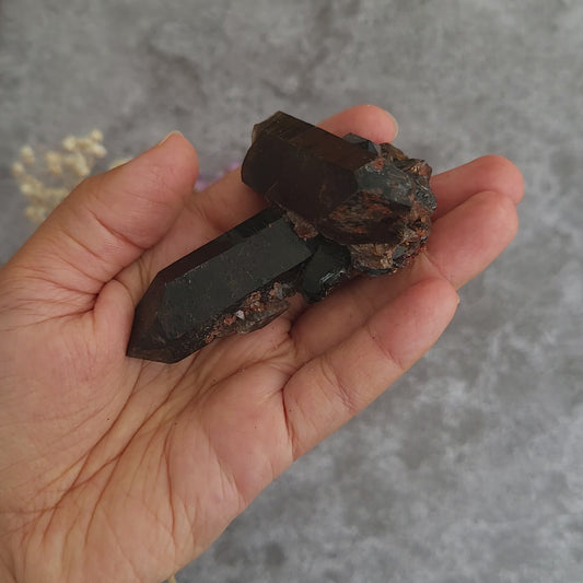Irradiated Black Quartz Cluster #4 | Grounding, Protection & Stability