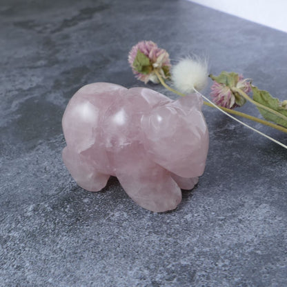 Gift the magic of rose quartz! This charming 2-inch bear carving brings love and peace.