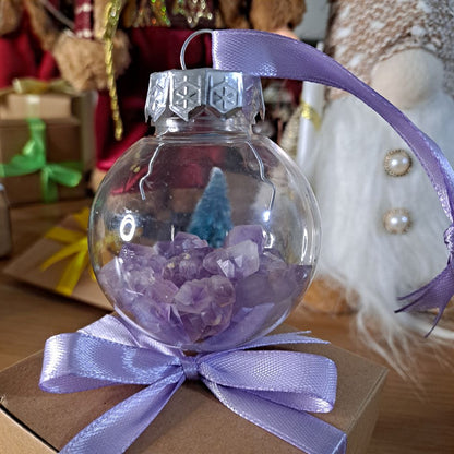 Amethyst Flower Christmas tree bauble