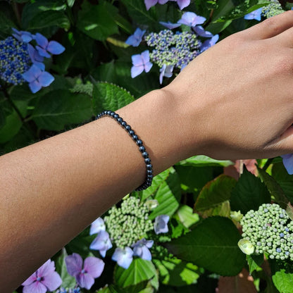 hematite handmade bead bracelet dumiscrystals